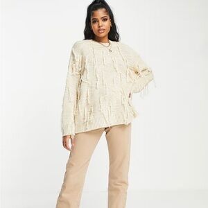 ASOS Beige Oversized Knit Pullover